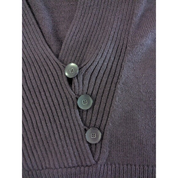Coldwater Creek 2x 20-22 V-neck 3 Button With Cap Sleeve Vest Deep Purple - Picture 2 of 9